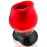 Oxballs Plug Tunnel Super Max Pighole XXXL Noir-Rouge 15 x 11.5cm
